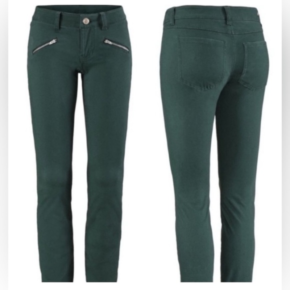 CAbi Hunter Green Zip Skinny Jeans style 3388 - Picture 1 of 12